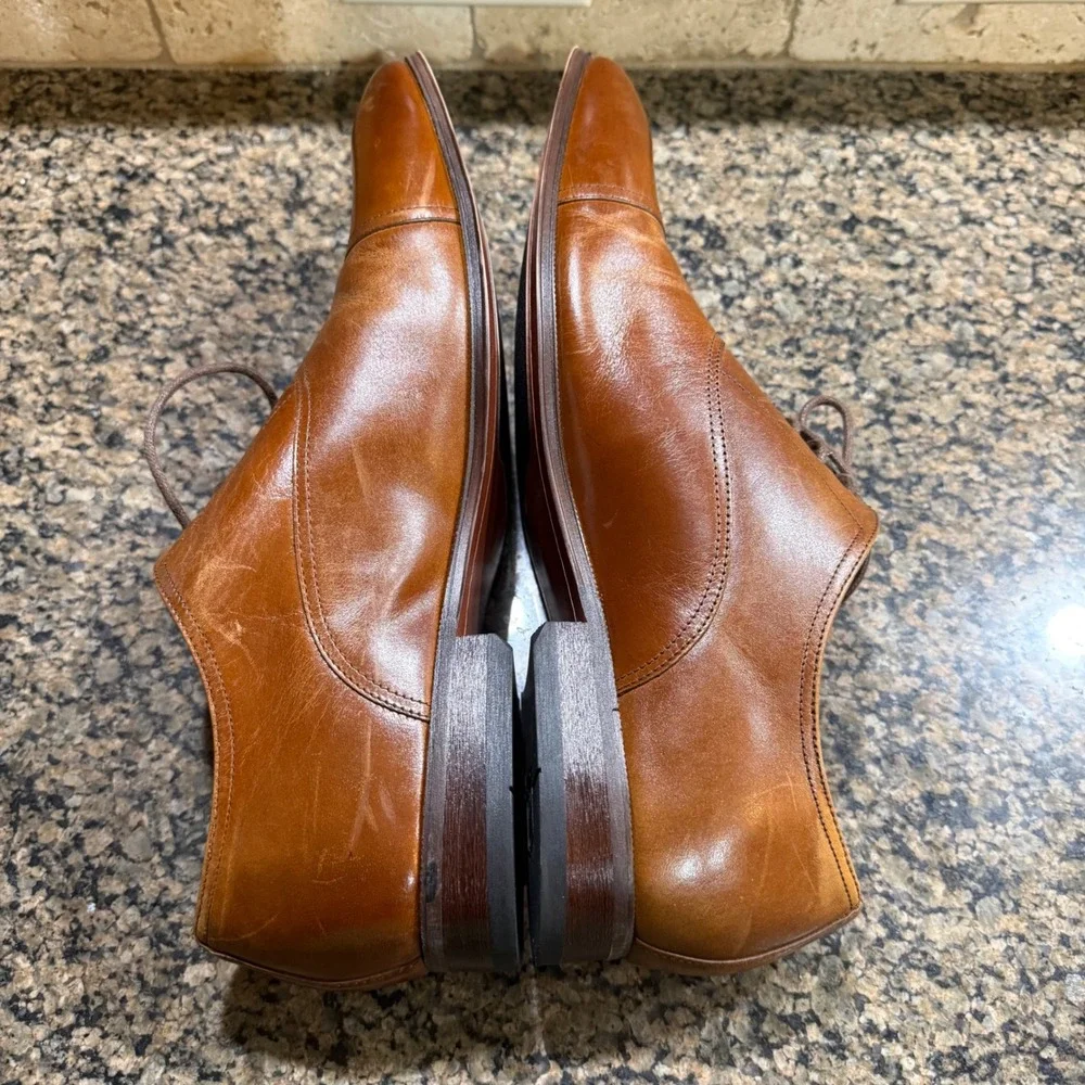 Florsheim Mens Cap‎ Toe Oxford Dress Shoes Brown Leather Memory Foam 10.5D